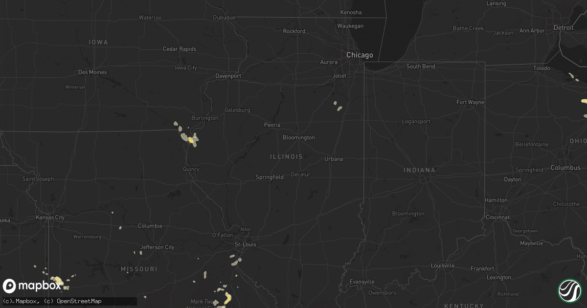 Hail map in Illinois on July 30, 2025