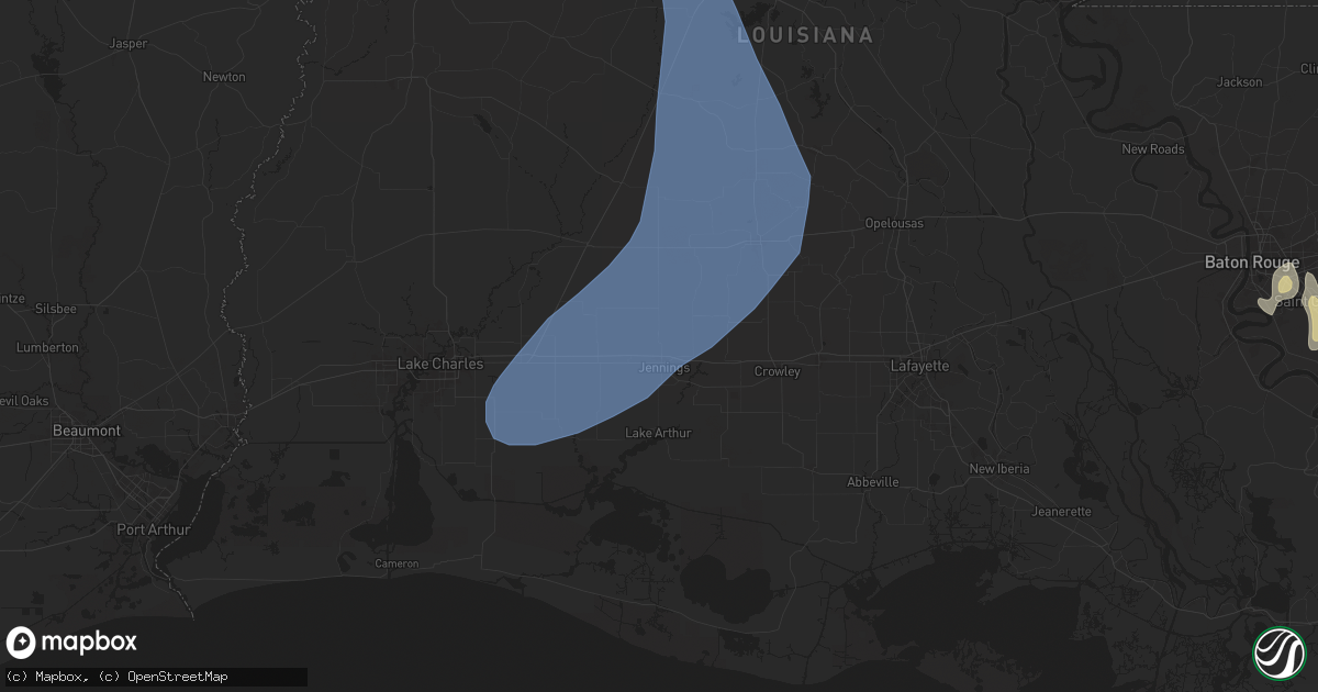 Hail map in Jennings, LA on July 30, 2025