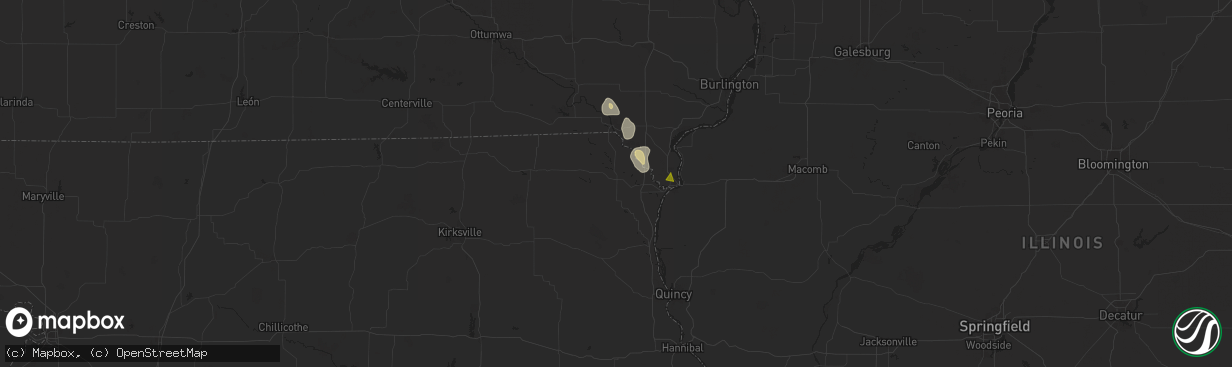 Hail map in Kahoka, MO on July 30, 2025