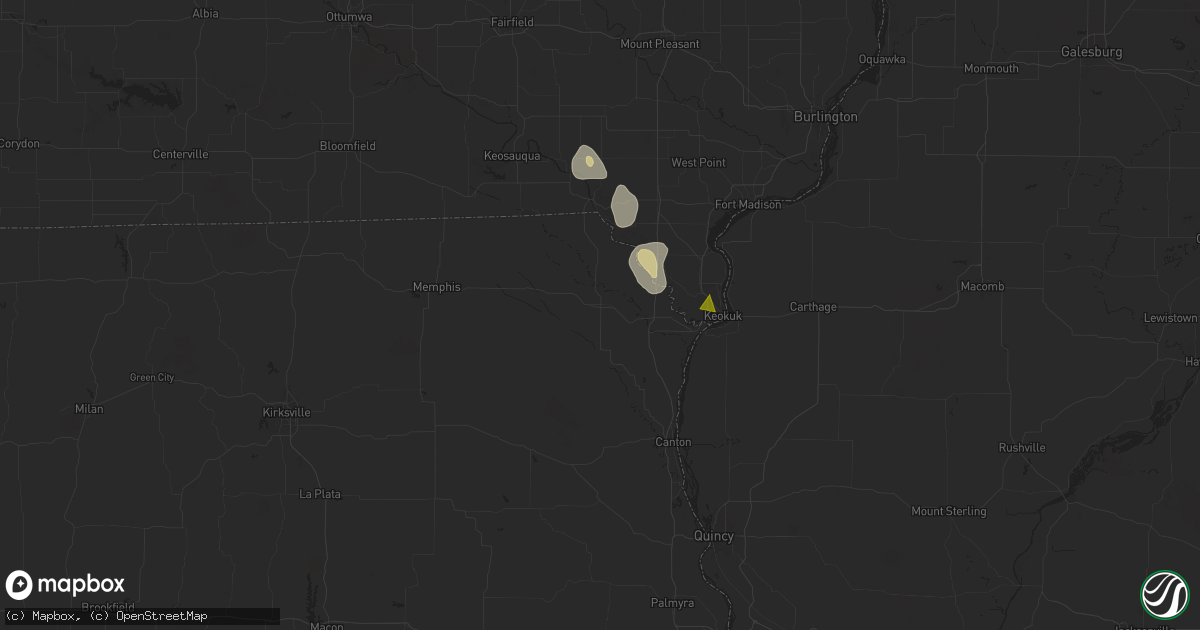 Hail map in Kahoka, MO on July 30, 2025