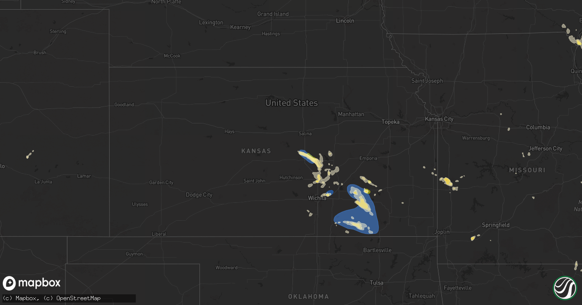 Hail map in Kansas on July 30, 2025