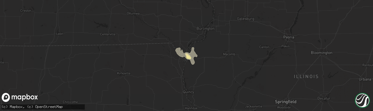 Hail map in Keokuk, IA on July 30, 2025
