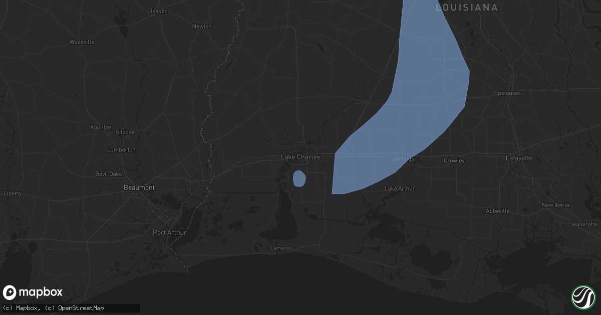 Hail map in Lake Charles, LA on July 30, 2025