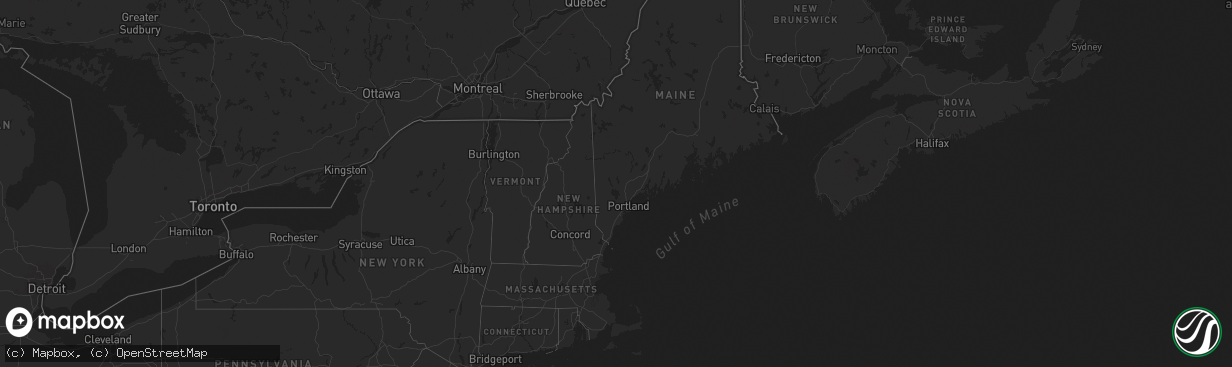 Hail map in Maine on July 30, 2025