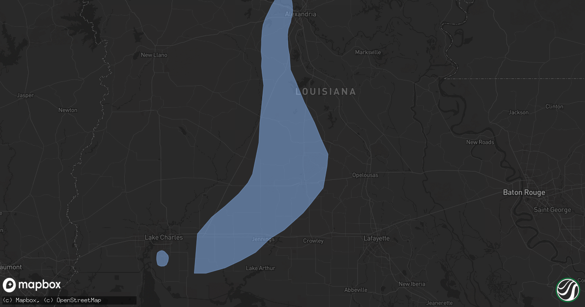 Hail map in Mamou, LA on July 30, 2025