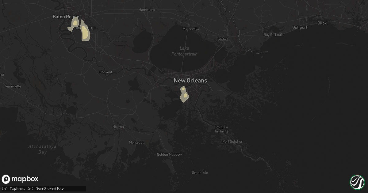 Hail map in Marrero, LA on July 30, 2025