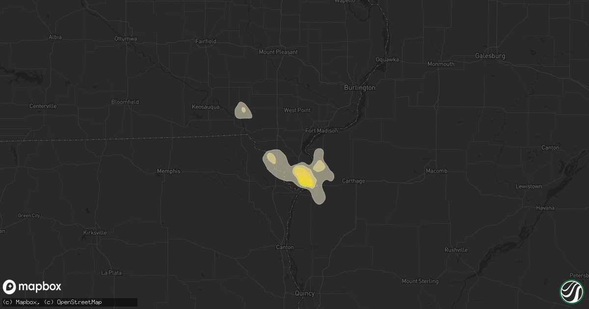 Hail map in Montrose, IA on July 30, 2025