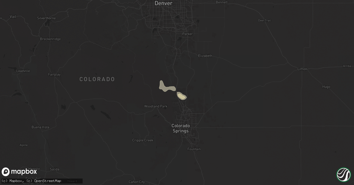 Hail map in Monument, CO on July 30, 2025