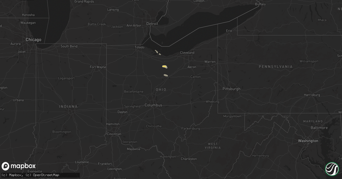 Hail map in Ohio on July 30, 2025