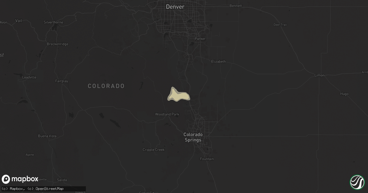 Hail map in Palmer Lake, CO on July 30, 2025