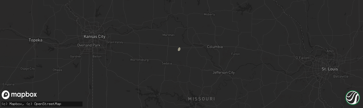 Hail map in Pilot Grove, MO on July 30, 2025