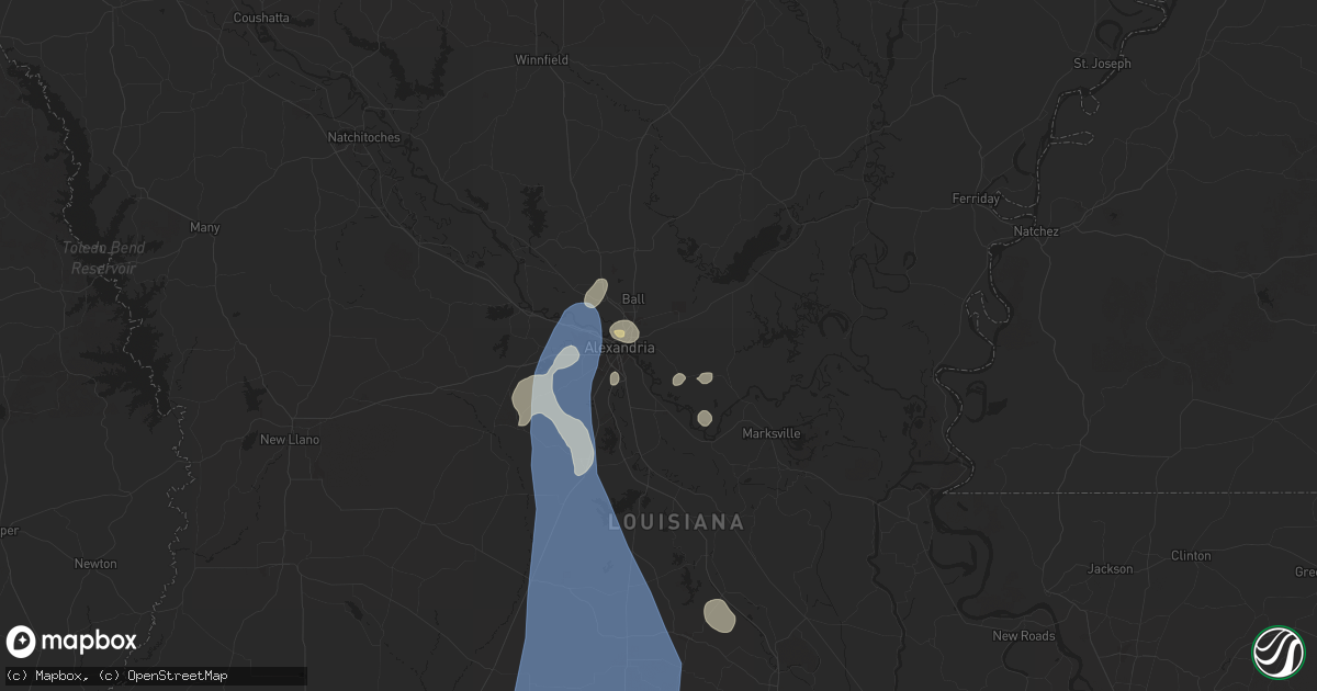 Hail map in Pineville, LA on July 30, 2025