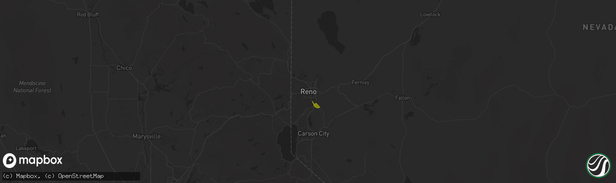 Hail map in Reno, NV on July 30, 2025