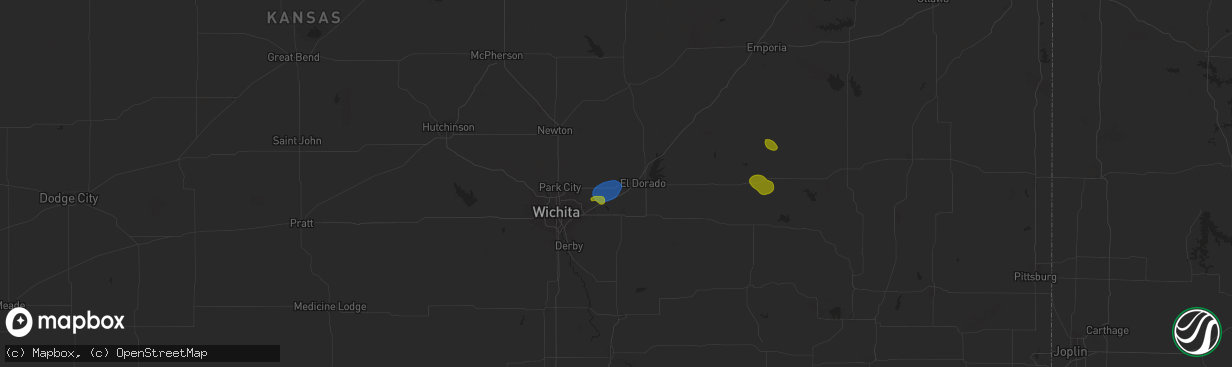 Hail map in Towanda, KS on July 30, 2025