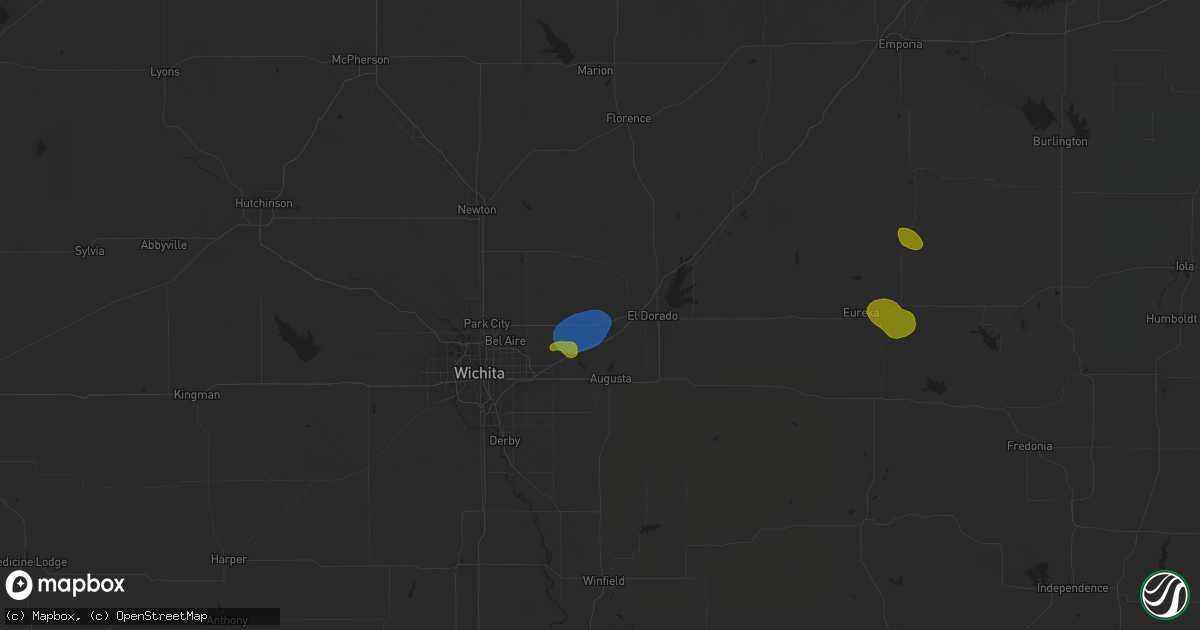 Hail map in Towanda, KS on July 30, 2025