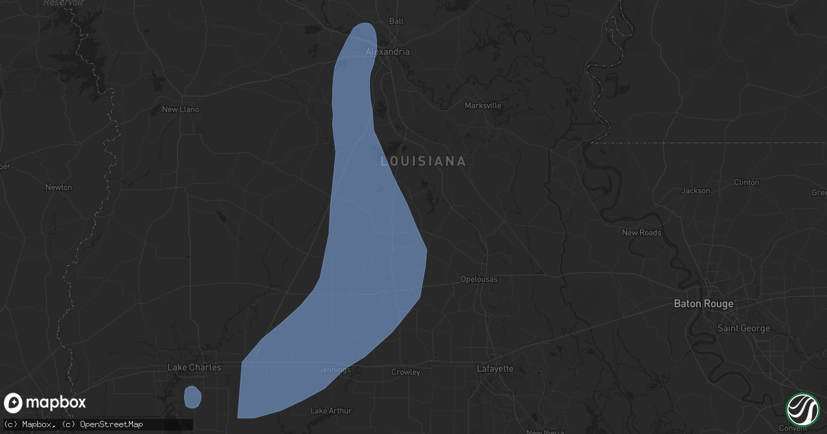 Hail map in Ville Platte, LA on July 30, 2025