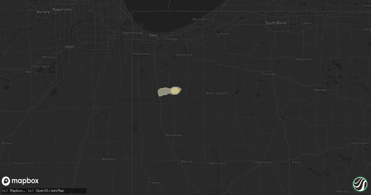 Hail map in Wheatfield, IN on July 30, 2025