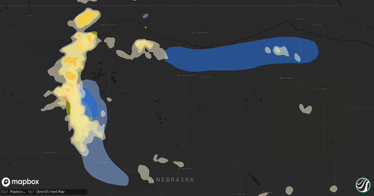 Hail map in Ainsworth, NE on July 30, 2026