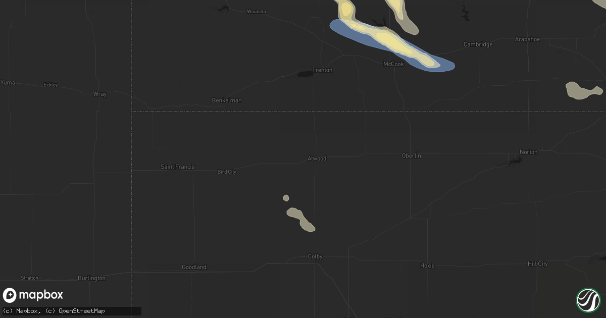 Hail map in Atwood, KS on July 30, 2026