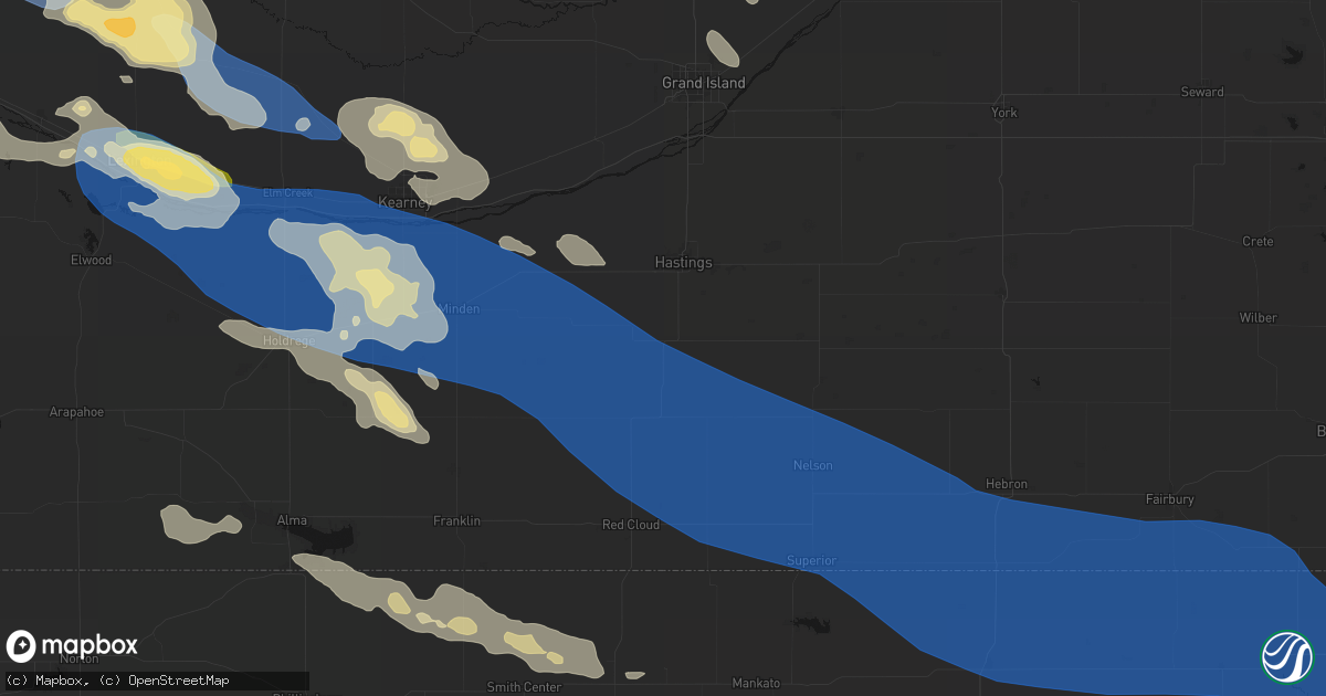 Hail map in Ayr, NE on July 30, 2026