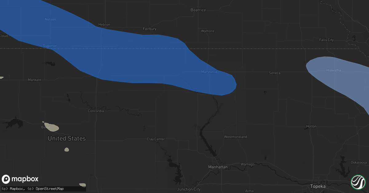 Hail map in Barnes, KS on July 30, 2026
