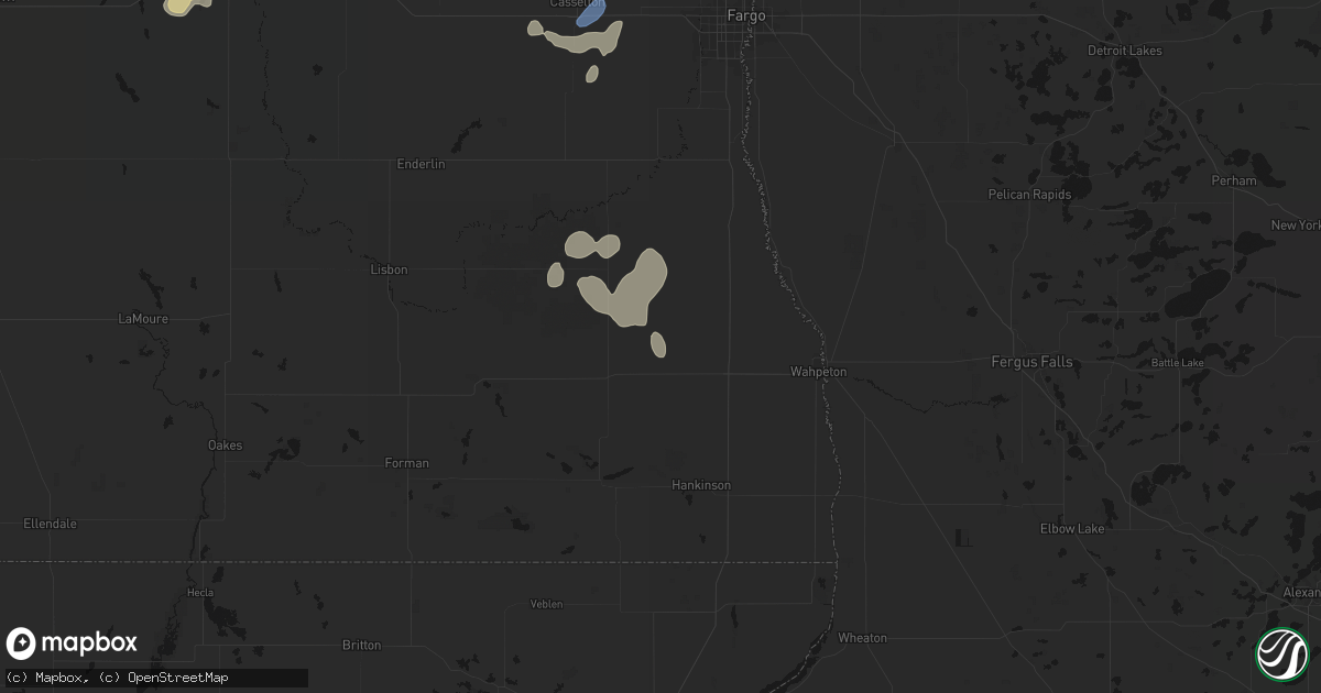 Hail map in Barney, ND on July 30, 2026