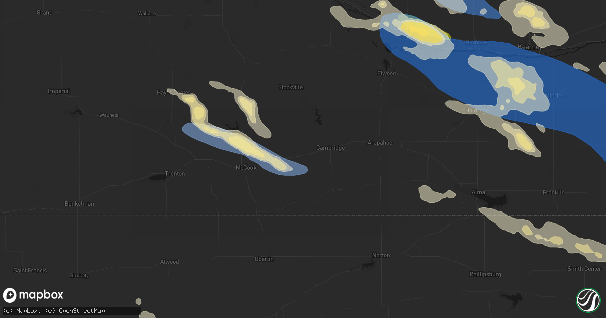 Hail map in Bartley, NE on July 30, 2026