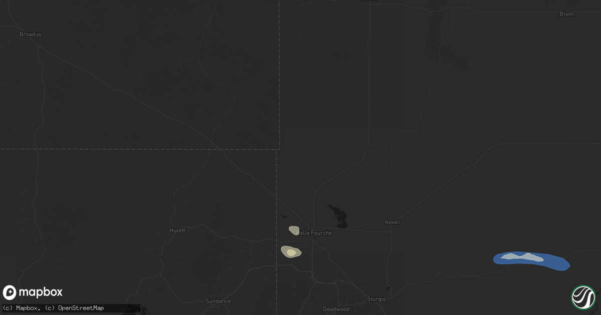 Hail map in Belle Fourche, SD on July 30, 2026
