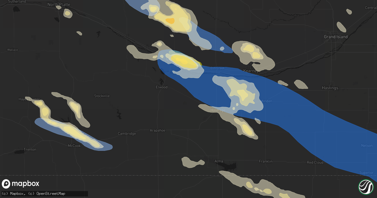 Hail map in Bertrand, NE on July 30, 2026
