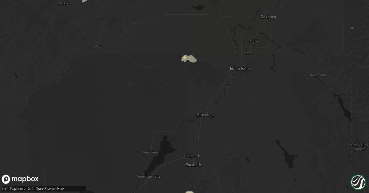 Hail map in Blackfoot, ID on July 30, 2026