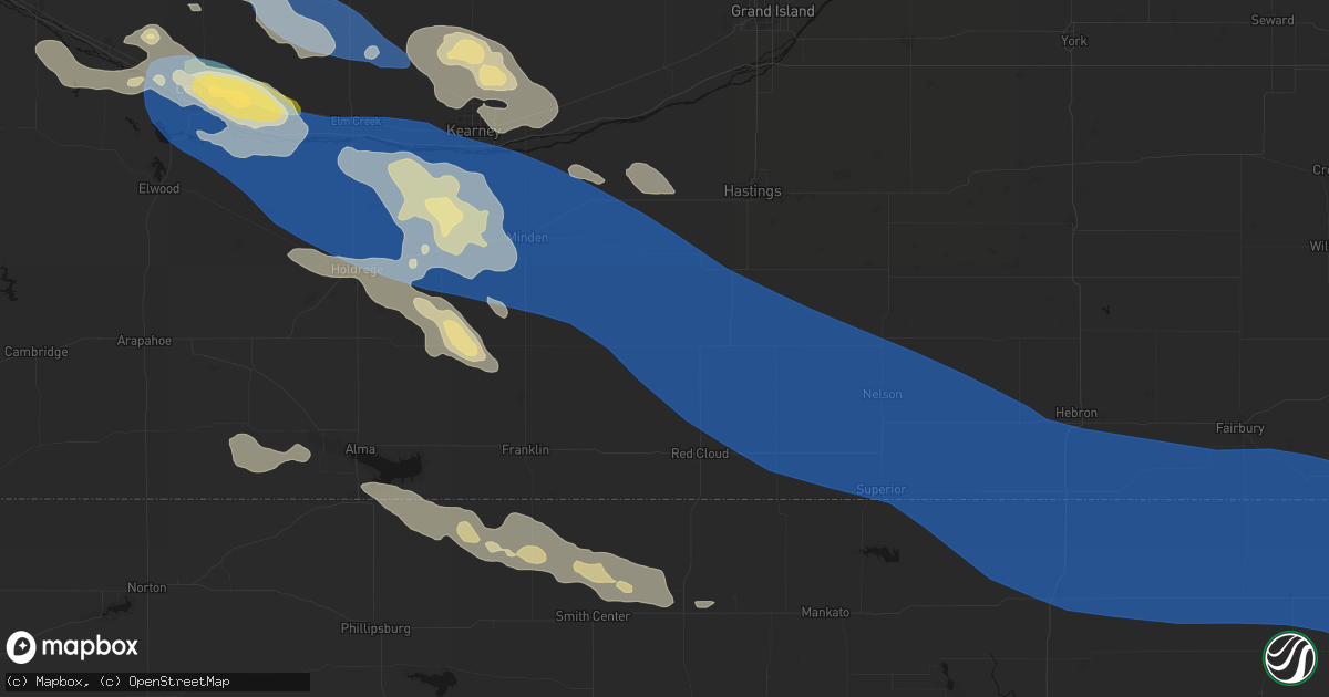 Hail map in Bladen, NE on July 30, 2026