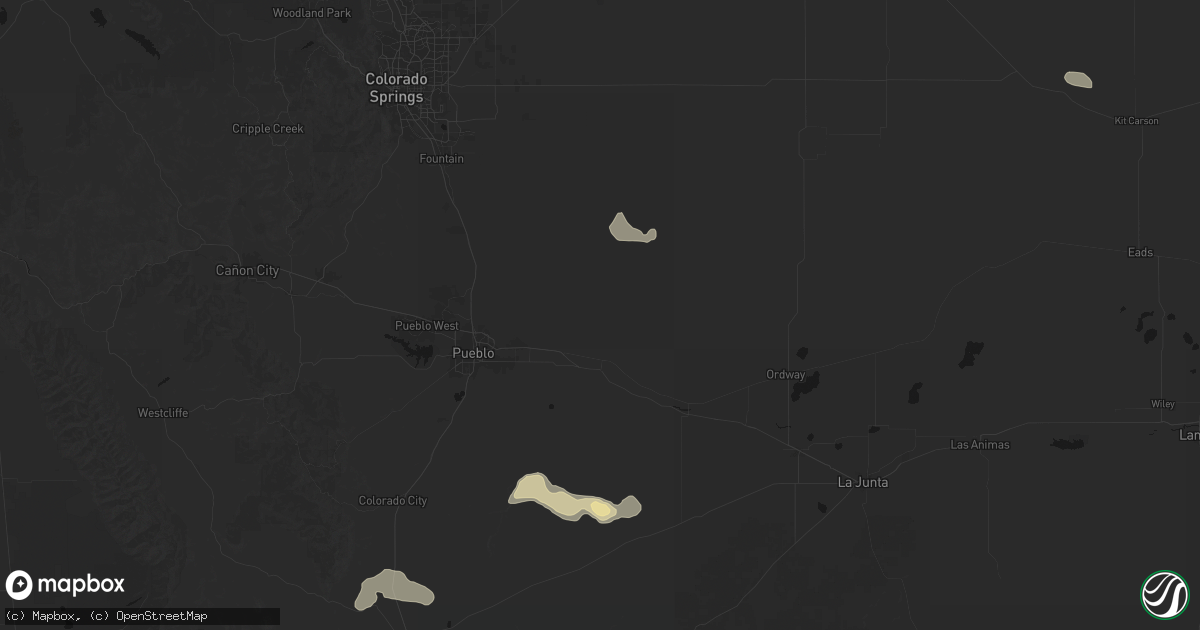 Hail map in Boone, CO on July 30, 2026