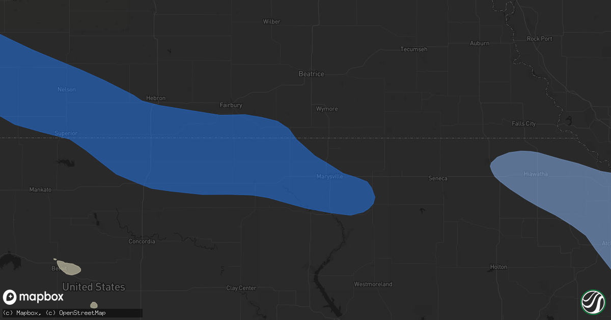 Hail map in Bremen, KS on July 30, 2026