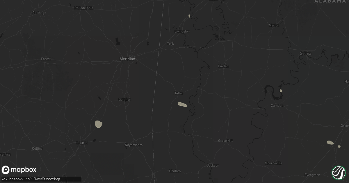 Hail map in Butler, AL on July 30, 2026
