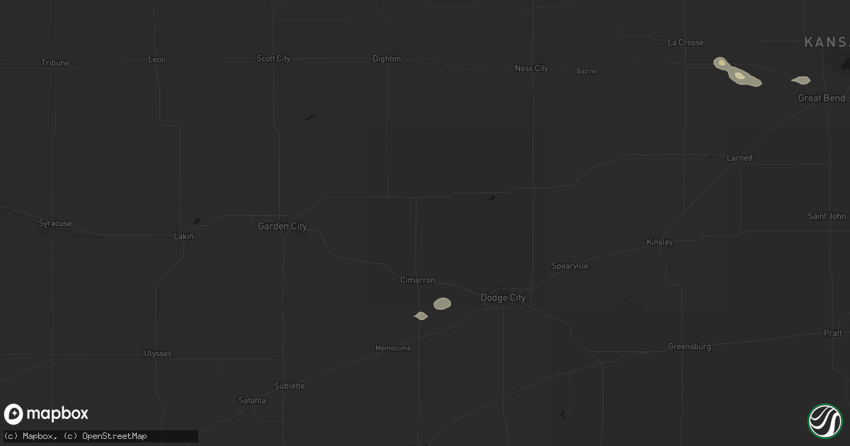 Hail map in Cimarron, KS on July 30, 2026