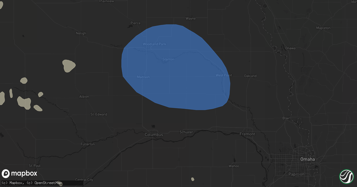 Hail map in Clarkson, NE on July 30, 2026