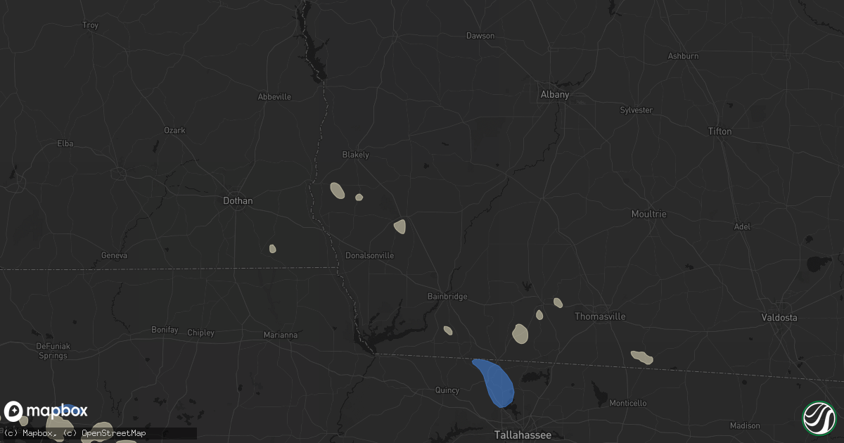Hail map in Colquitt, GA on July 30, 2026