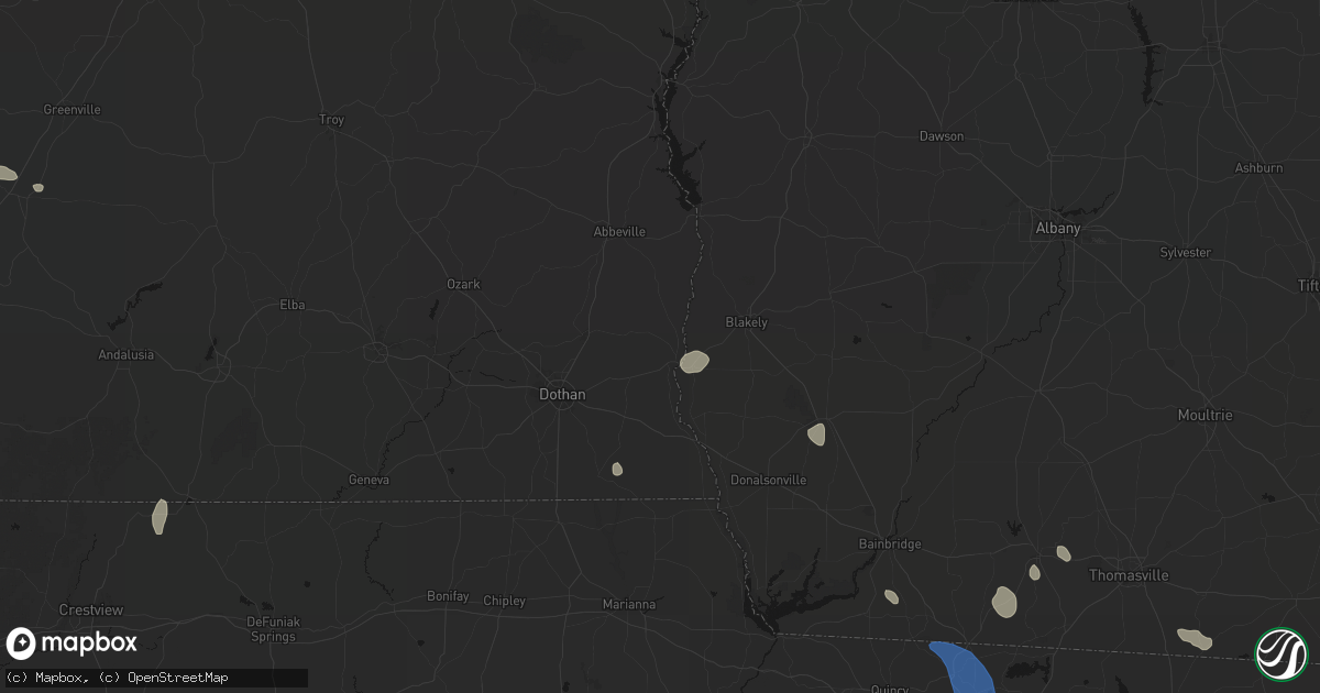 Hail map in Columbia, AL on July 30, 2026