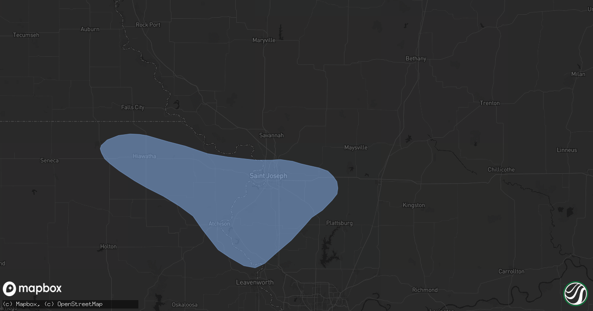 Hail map in Cosby, MO on July 30, 2026