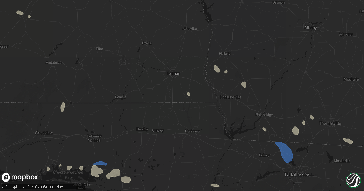 Hail map in Cottonwood, AL on July 30, 2026