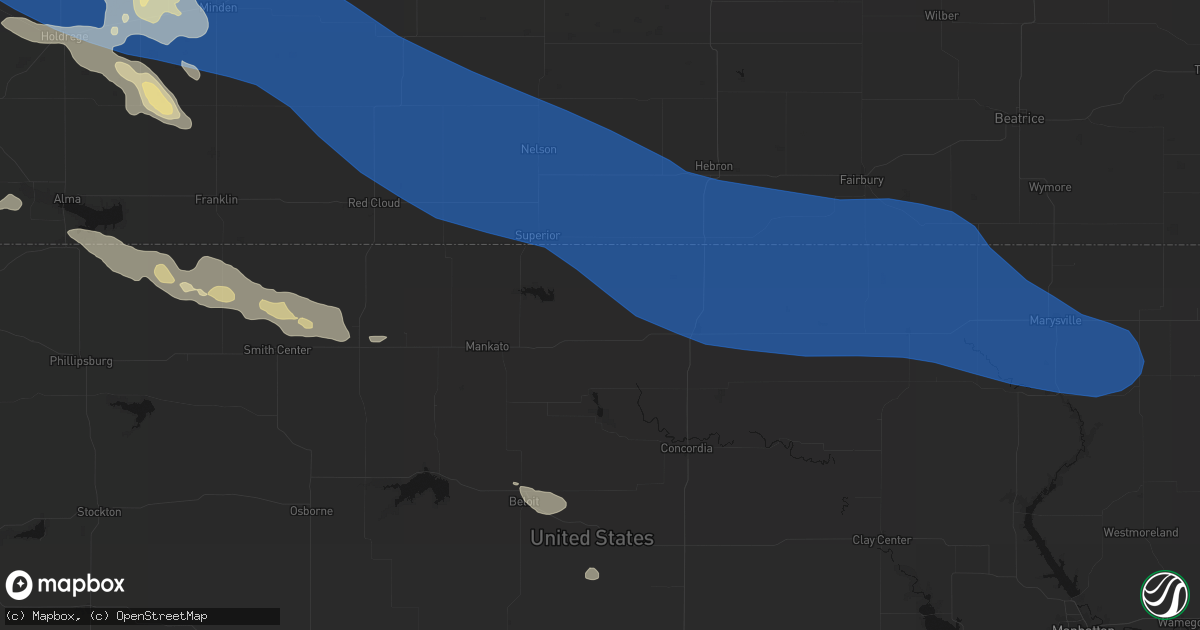 Hail map in Courtland, KS on July 30, 2026