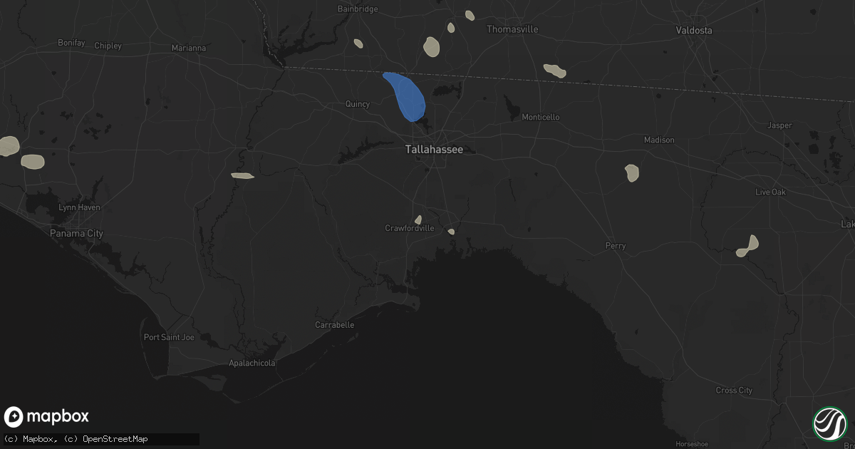 Hail map in Crawfordville, FL on July 30, 2026