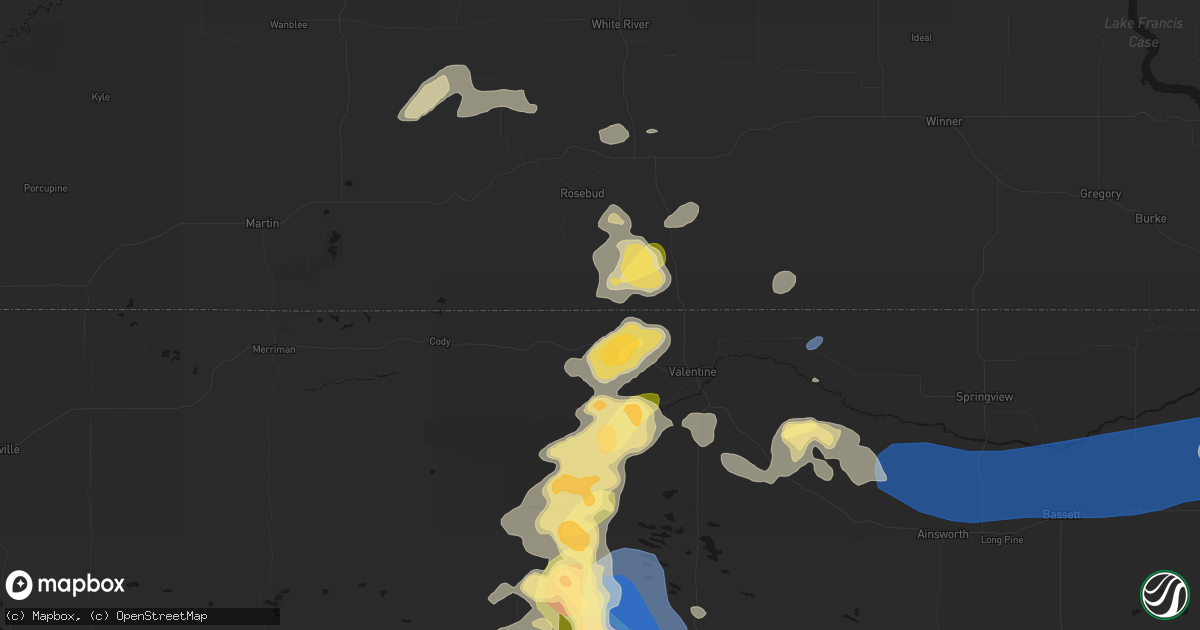 Hail map in Crookston, NE on July 30, 2026