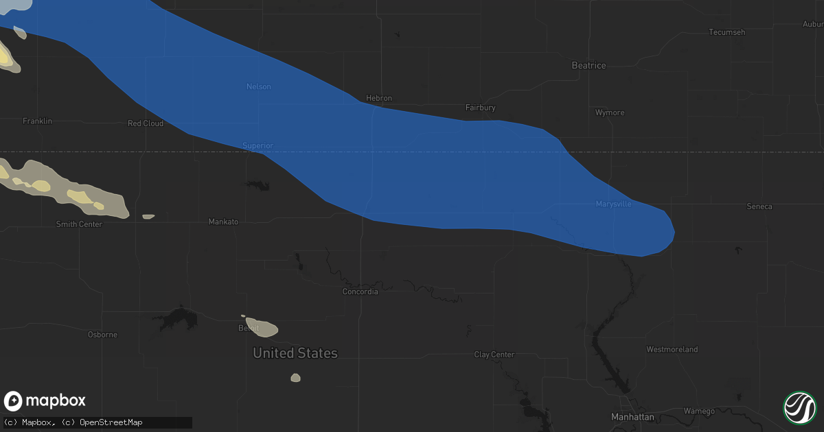 Hail map in Cuba, KS on July 30, 2026