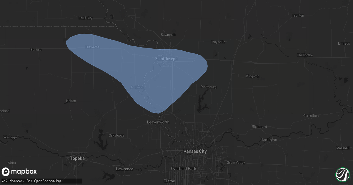 Hail map in Dearborn, MO on July 30, 2026