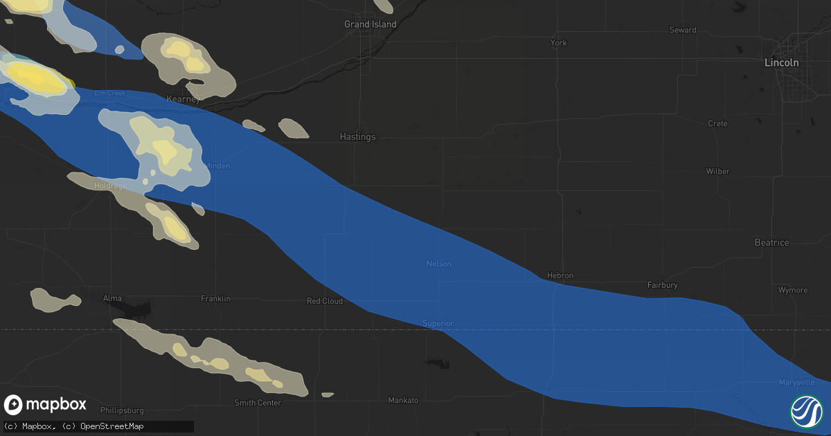 Hail map in Deweese, NE on July 30, 2026