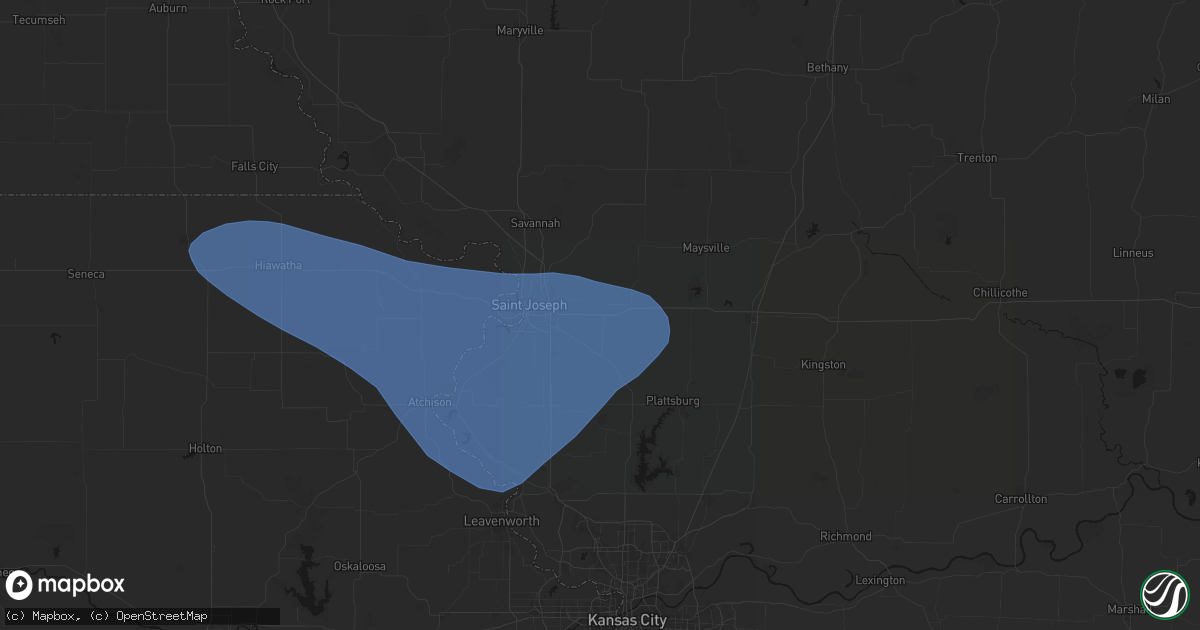 Hail map in Easton, MO on July 30, 2026