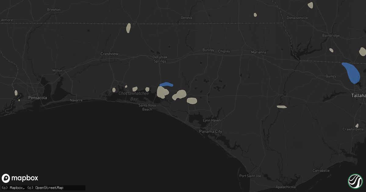 Hail map in Ebro, FL on July 30, 2026