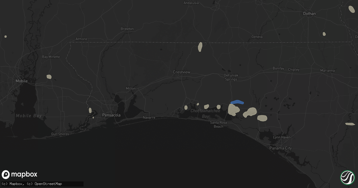 Hail map in Eglin Afb, FL on July 30, 2026