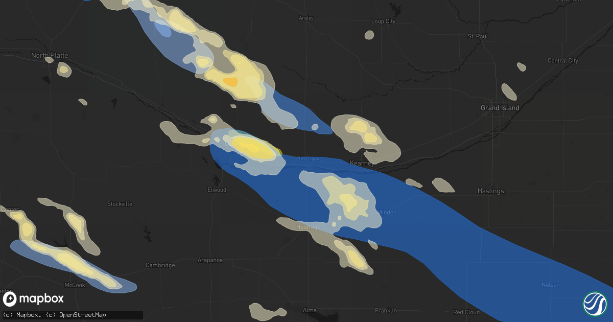 Hail map in Elm Creek, NE on July 30, 2026